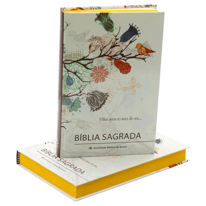 BÍBLIA SAGRADA ARC - CAPA DURA ILUSTRADA - FLORES BEIRA LARANJA - MULHER VIRTUOSA SLIM