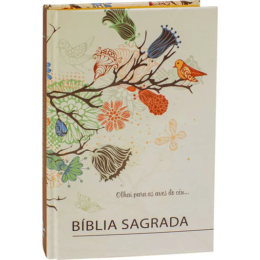 BÍBLIA SAGRADA ARC - CAPA DURA ILUSTRADA - FLORES BEIRA LARANJA - MULHER VIRTUOSA SLIM