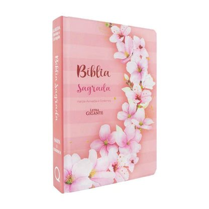 BÍBLIA SAGRADA ARC COM HARPA AVIVADA E CORINHOS - LETRA GIGANTE - CAPA DURA - RAMOS FLORES