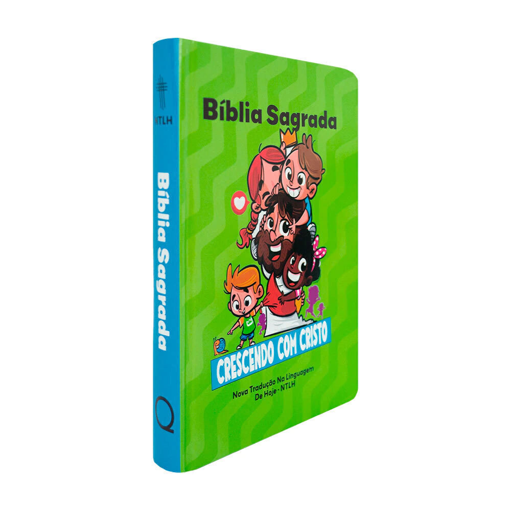BÍBLIA SAGRADA INFANTIL NTLH - CRESCENDO COM CRISTO - CAPA DURA VERDE CLARO