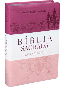 BÍBLIA SAGRADA | LETRA GIGANTE | ARA | CAPA TRIOTONE PINK LUXO