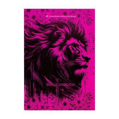 BÍBLIA SAGRADA SEMEAR NTLH - CAPA DURA LEÃO PINK