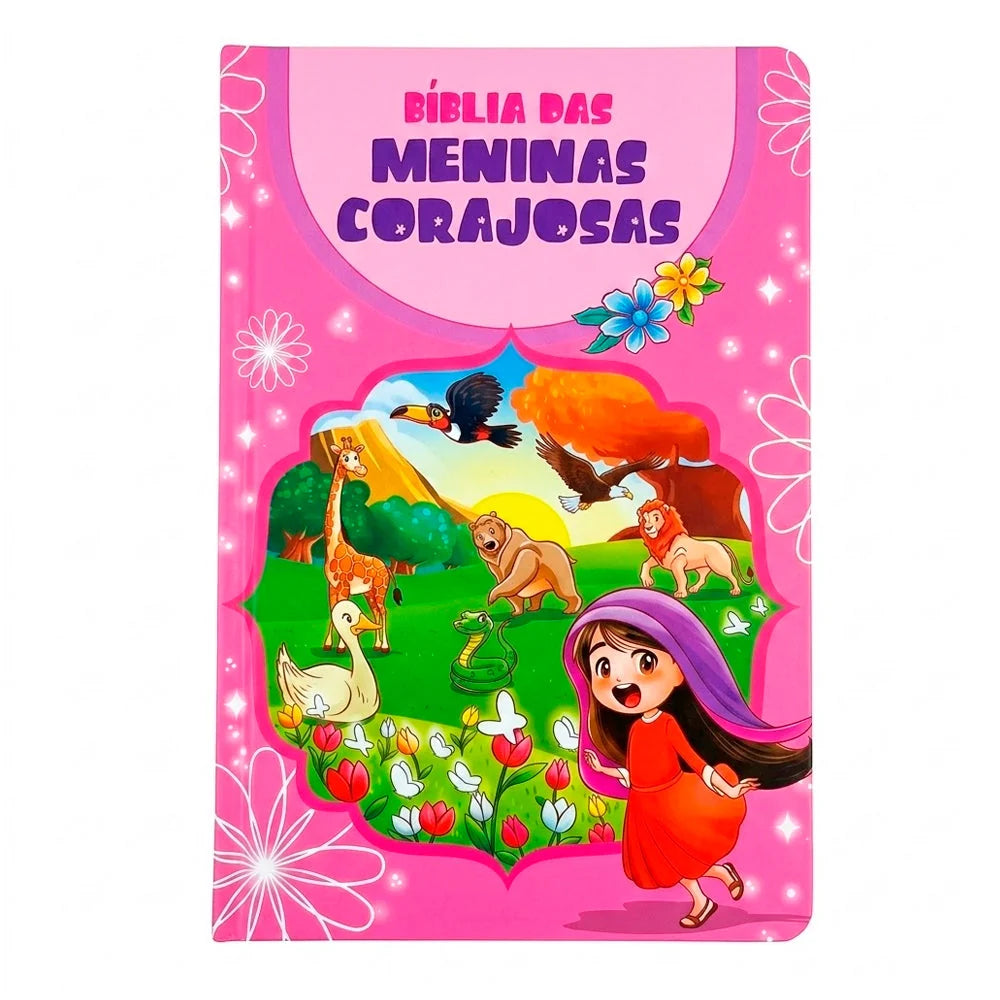 BÍBLIA DAS MENINAS CORAJOSAS | NVA | FULL COLOR | C/ HARPA | ROSA