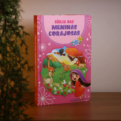BÍBLIA DAS MENINAS CORAJOSAS | NVA | FULL COLOR | C/ HARPA | ROSA