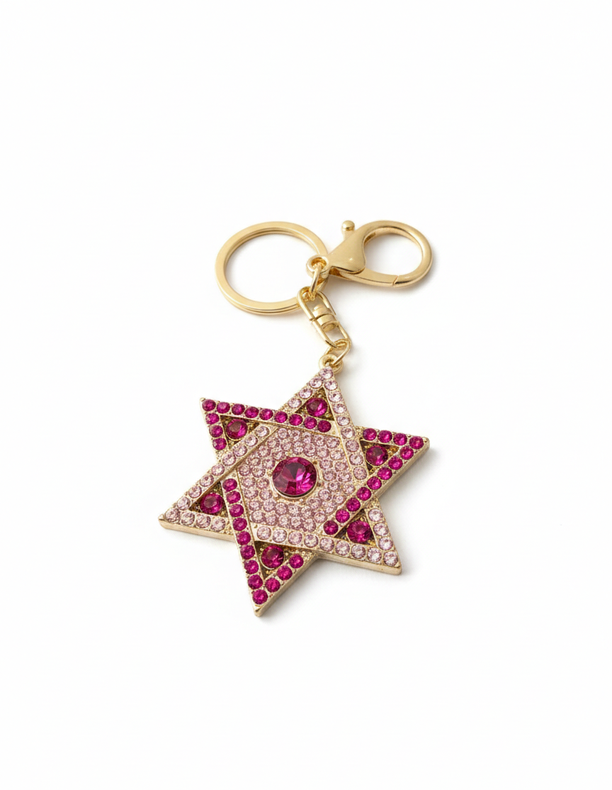 CHAVEIRO ESTRELA DE DAVI EM CRISTAIS