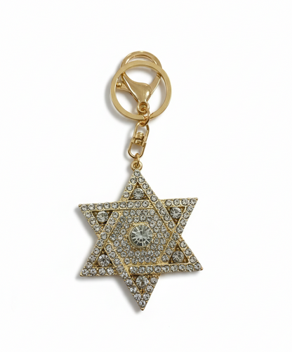 CHAVEIRO ESTRELA DE DAVI EM CRISTAIS