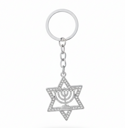 CHAVEIRO ESTRELA DE DAVI E MENORÁ