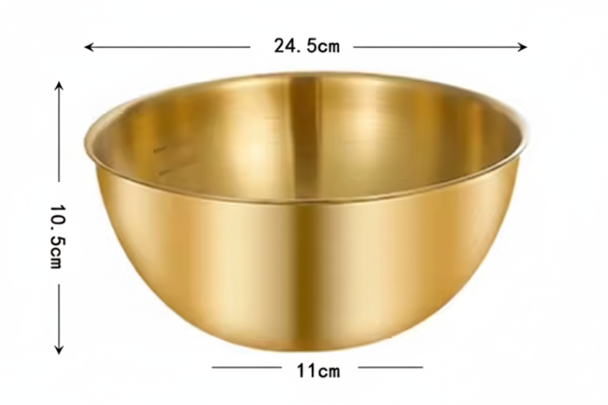 BACIA LITÚRGICA DOURADA PARA SANTA CEIA – AÇO INOXIDÁVEL GRANDE