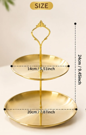 PORTA FRUTAS DE LUXO - 2 ANDARES | DOURADO ACETINADO