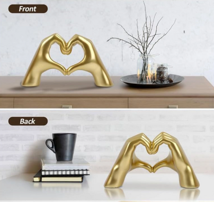 Objeto Decorativo Mãos em Coração Gold