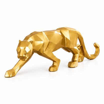 Objeto decorativo leopardo geométrico dourado