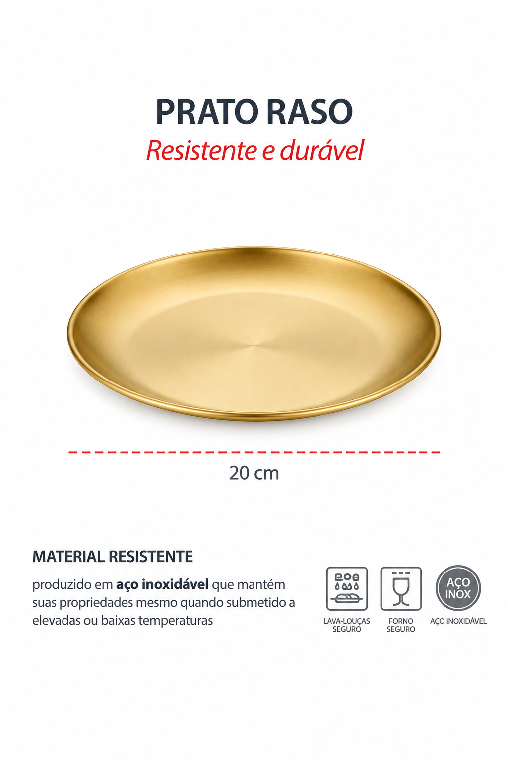 Bandeja redonda gold 20cm