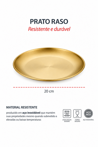 Bandeja redonda gold 20cm