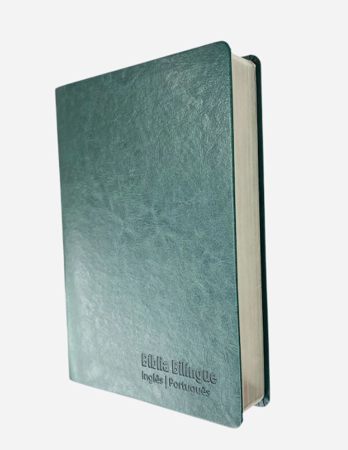 BÍBLIA BILÍNGUE | PORTUGUÊS E INGLÊS | NVT | LETRA GRANDE | CAPA FLEXÍVEL ESMERALDA