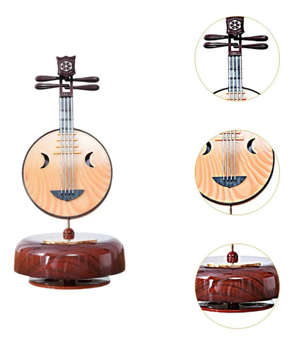 CAIXA DE MÚSICA CRIATIVA ALAÚDE DA LUA -MINI INSTRUMENTOS COM ACABAMENTO ELEGANTE
