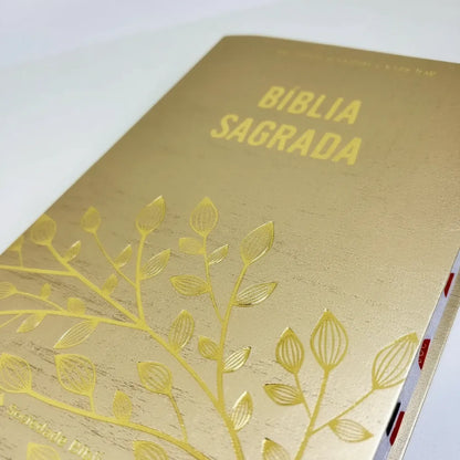 BÍBLIA SAGRADA NTLH SÉRIE CRISTAL – CAPA DOURADA COM ÍNDICE LATERAL