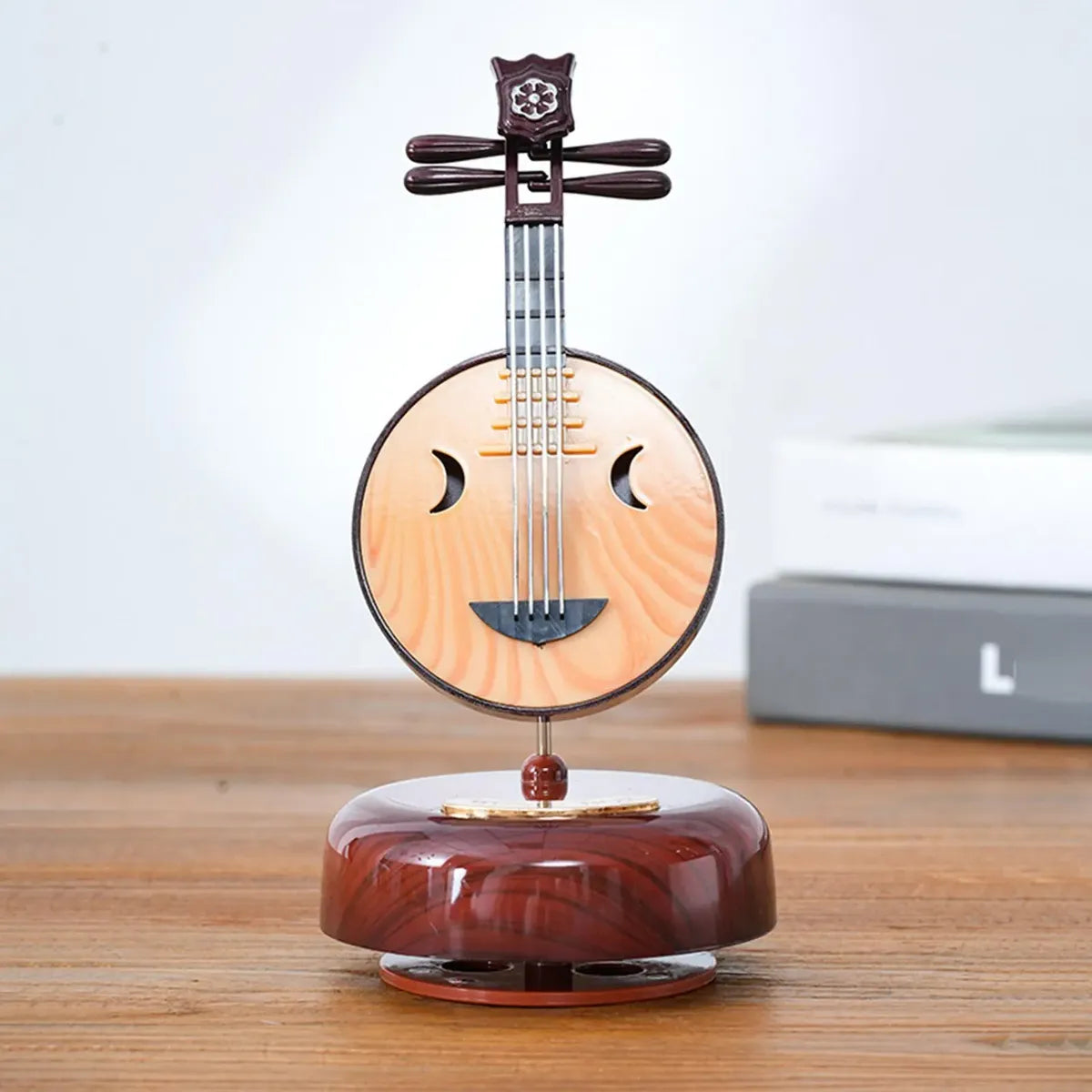 CAIXA DE MÚSICA CRIATIVA ALAÚDE DA LUA -MINI INSTRUMENTOS COM ACABAMENTO ELEGANTE