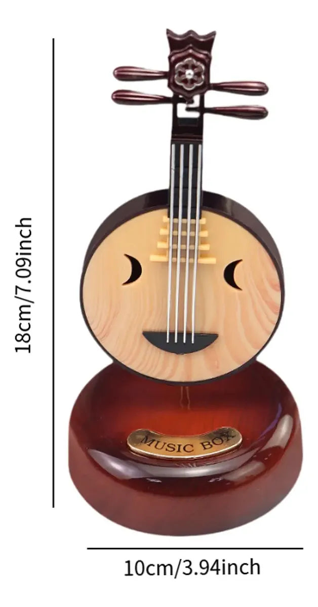 CAIXA DE MÚSICA CRIATIVA ALAÚDE DA LUA -MINI INSTRUMENTOS COM ACABAMENTO ELEGANTE