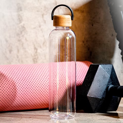 1000ml tritan bottle with bamboo lid - Black