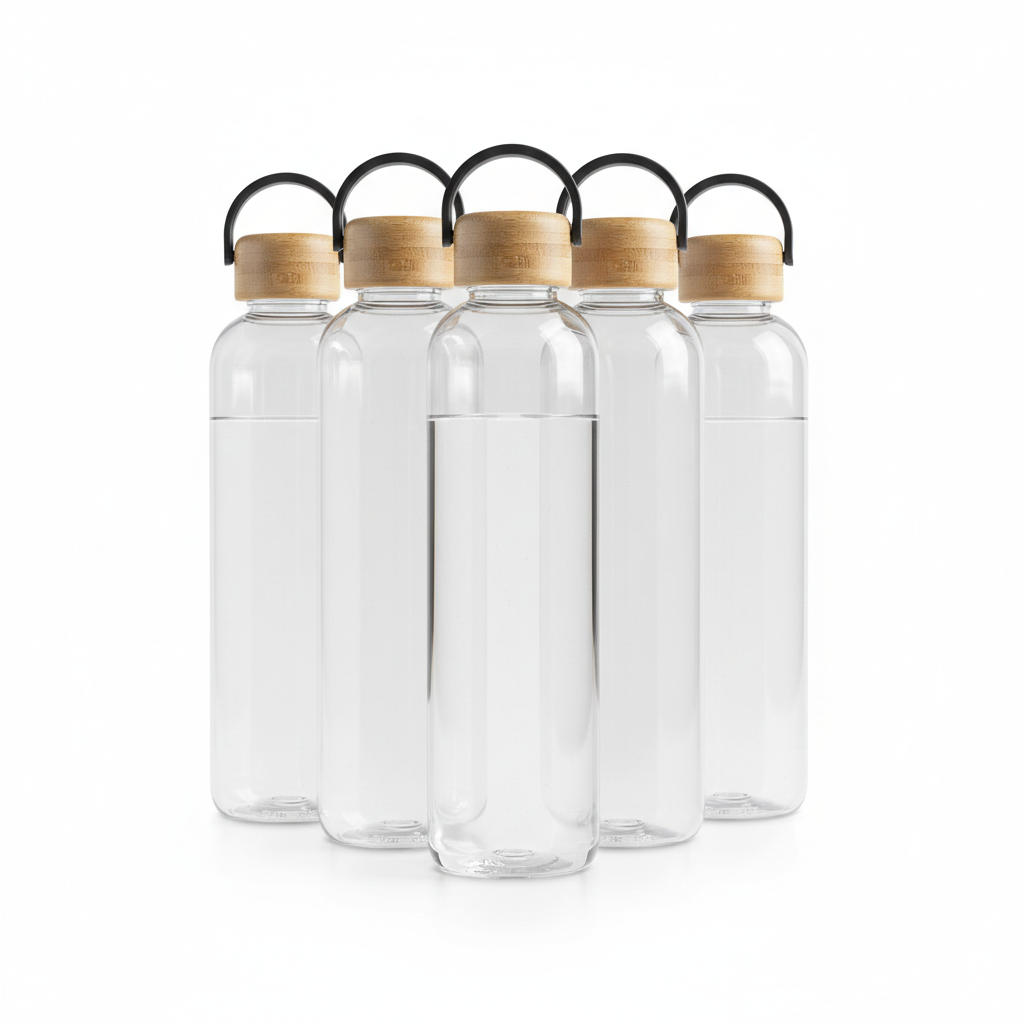 1000ml tritan bottle with bamboo lid - Black
