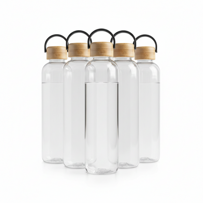 1000ml tritan bottle with bamboo lid - Black