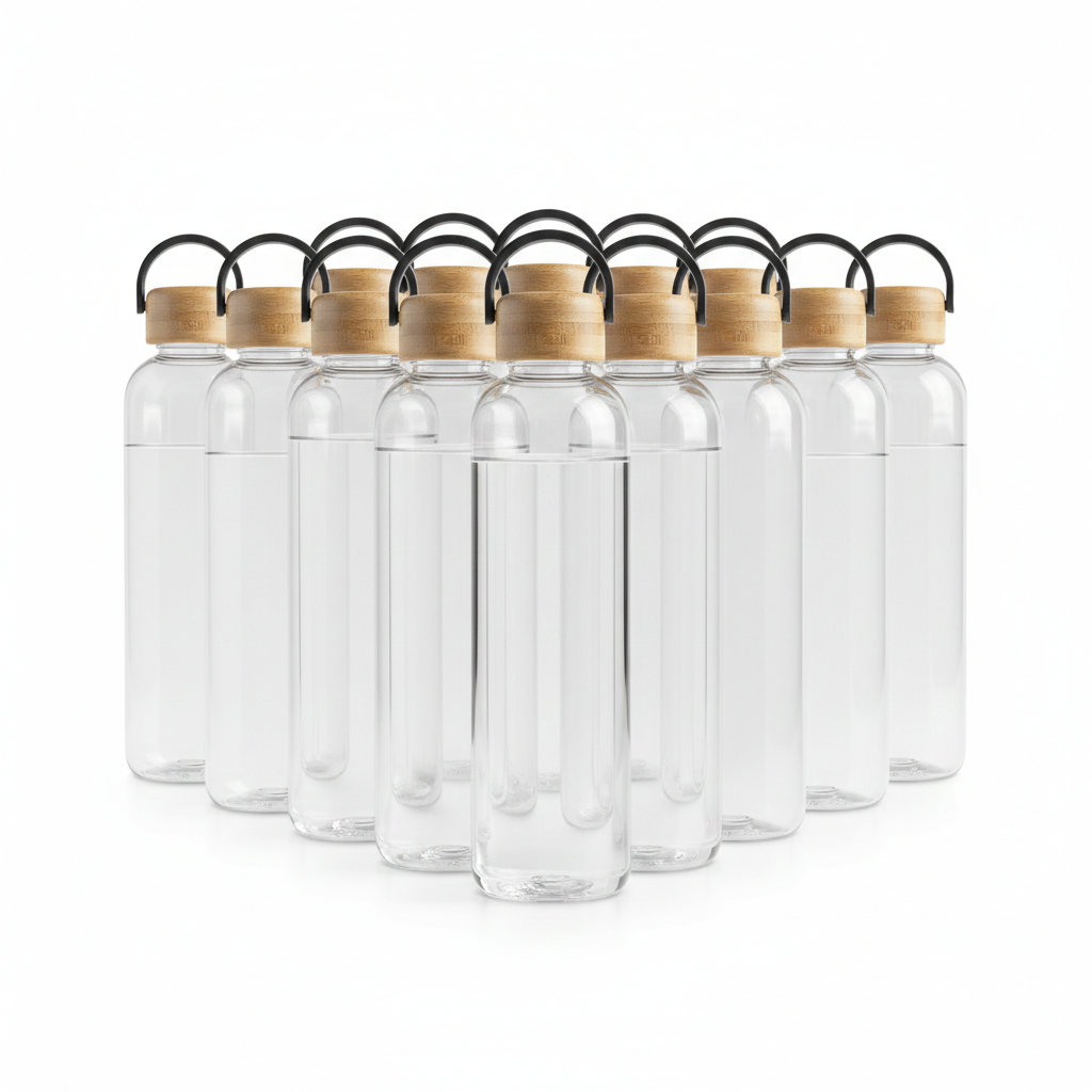 1000ml tritan bottle with bamboo lid - Black