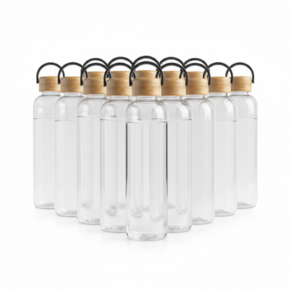 1000ml tritan bottle with bamboo lid - Black