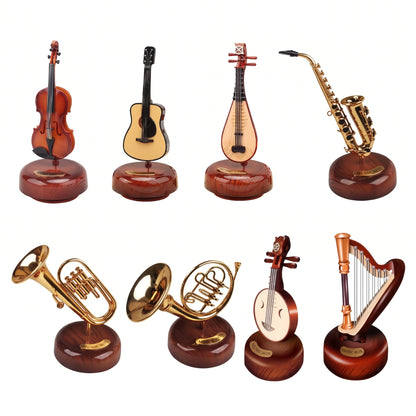 CAIXA DE MÚSICA CRIATIVA ALAÚDE DA LUA -MINI INSTRUMENTOS COM ACABAMENTO ELEGANTE