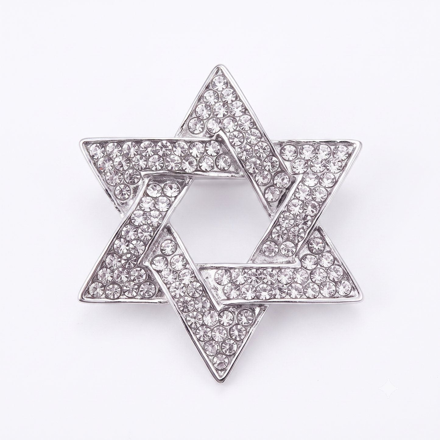 BROCHE ESTRELA DE DAVI — BANHADO A PRATA