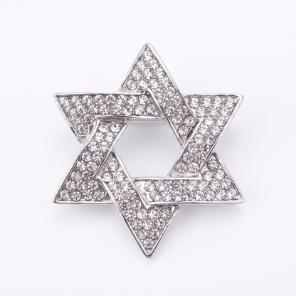 BROCHE ESTRELA DE DAVI — BANHADO A PRATA