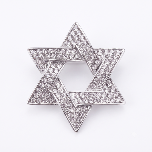 BROCHE ESTRELA DE DAVI — BANHADO A PRATA
