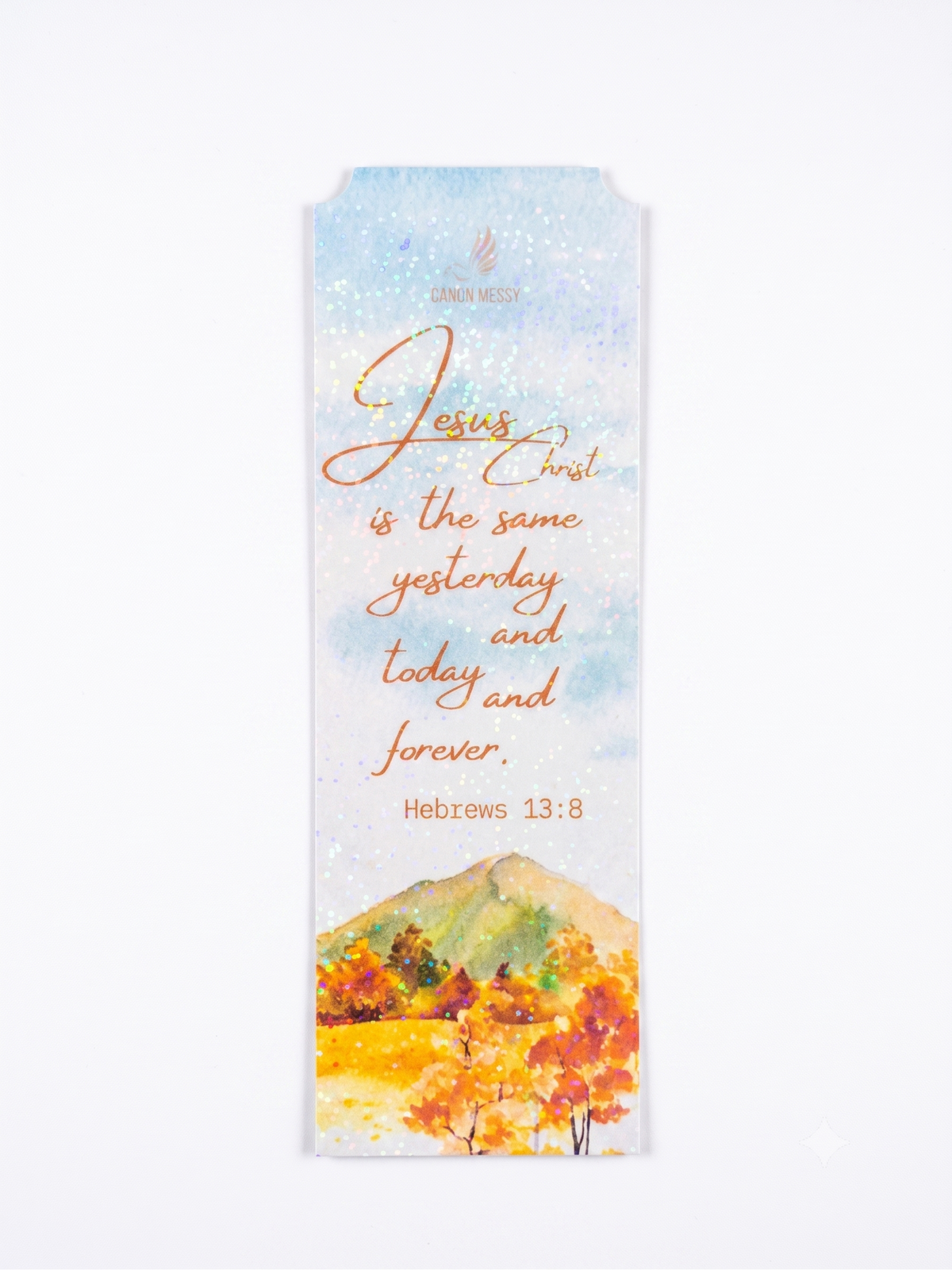MARCADOR DE PÁGINAS LAMINADO — "HEBREUS 13:8"