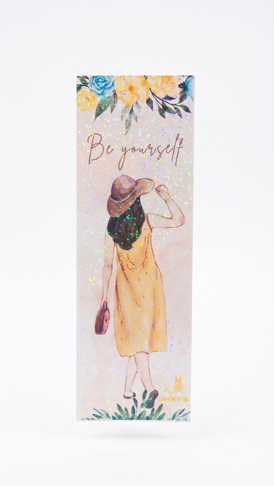 MARCADOR DE PÁGINAS LAMINADO - ILUSTRAÇÃO "BE YOURSELF"