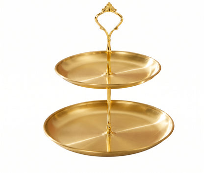 PORTA FRUTAS DE LUXO - 2 ANDARES | DOURADO ACETINADO