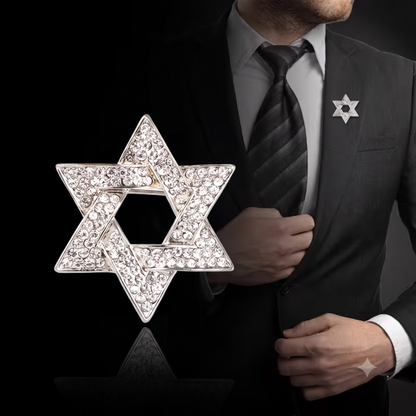 BROCHE ESTRELA DE DAVI — BANHADO A PRATA