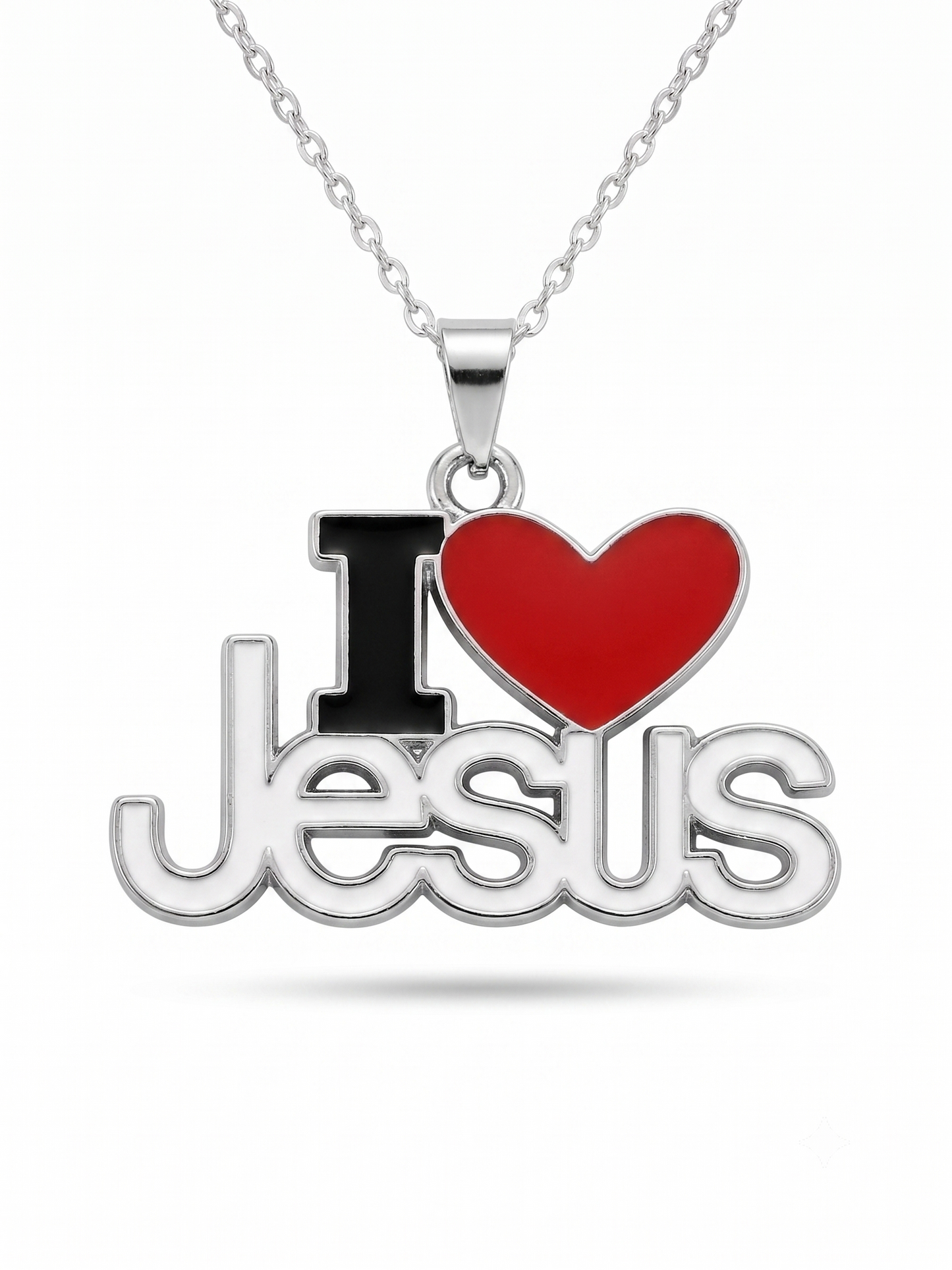 COLAR PINGENTE "I LOVE JESUS" – FÉ E ESTILO