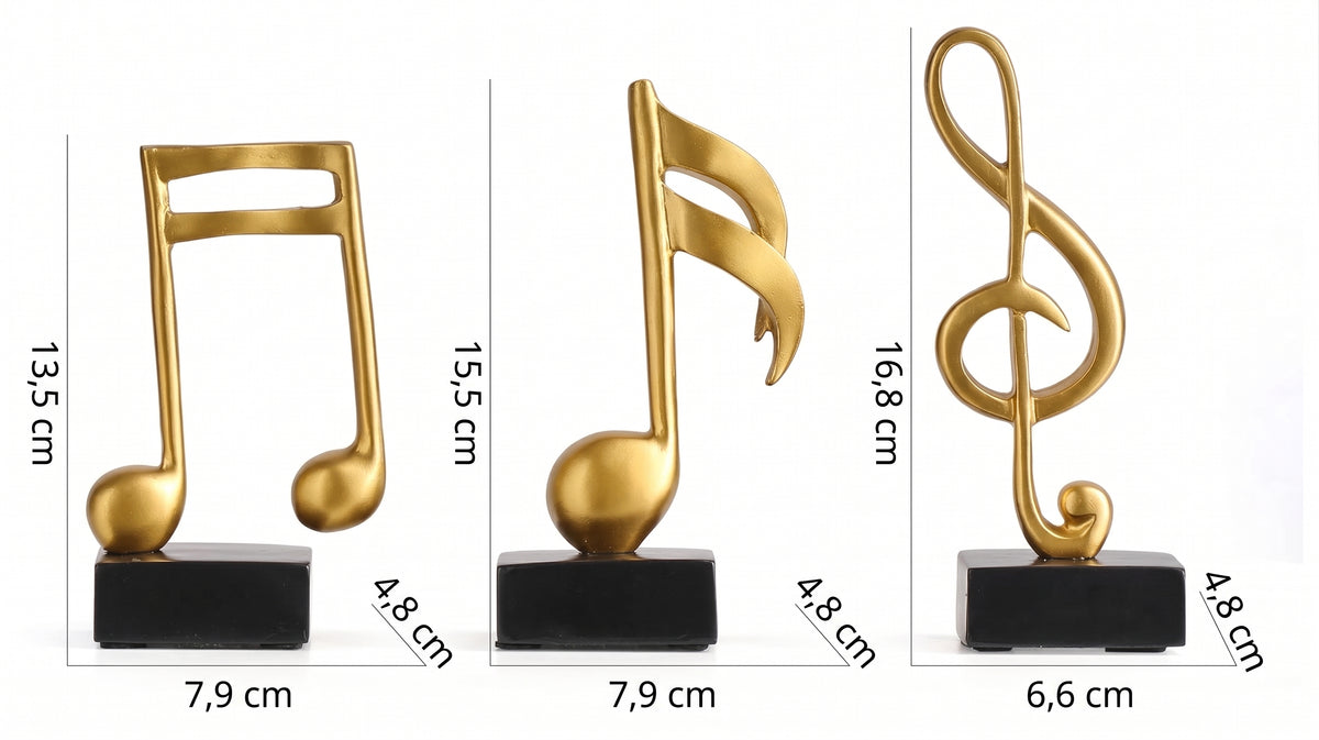 KIT NOTAS MUSICAIS DECORTIVAS GOLDEN MELODY – EDIÇÃO DE LUXO