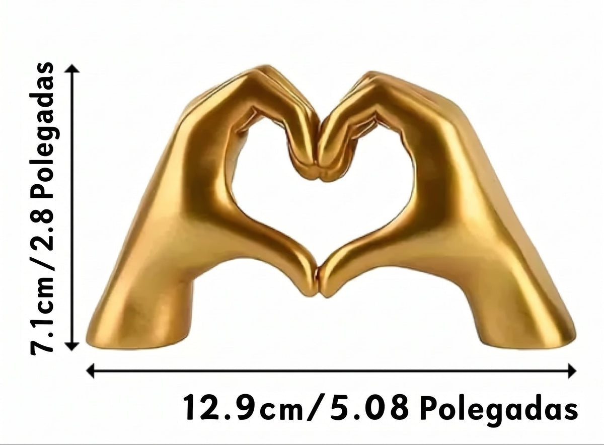 Objeto Decorativo Mãos em Coração Gold