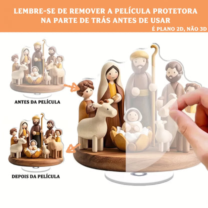 PLACA DECORATIVA EM ACRILICO NATIVIDADE 2D - TAM 10CM