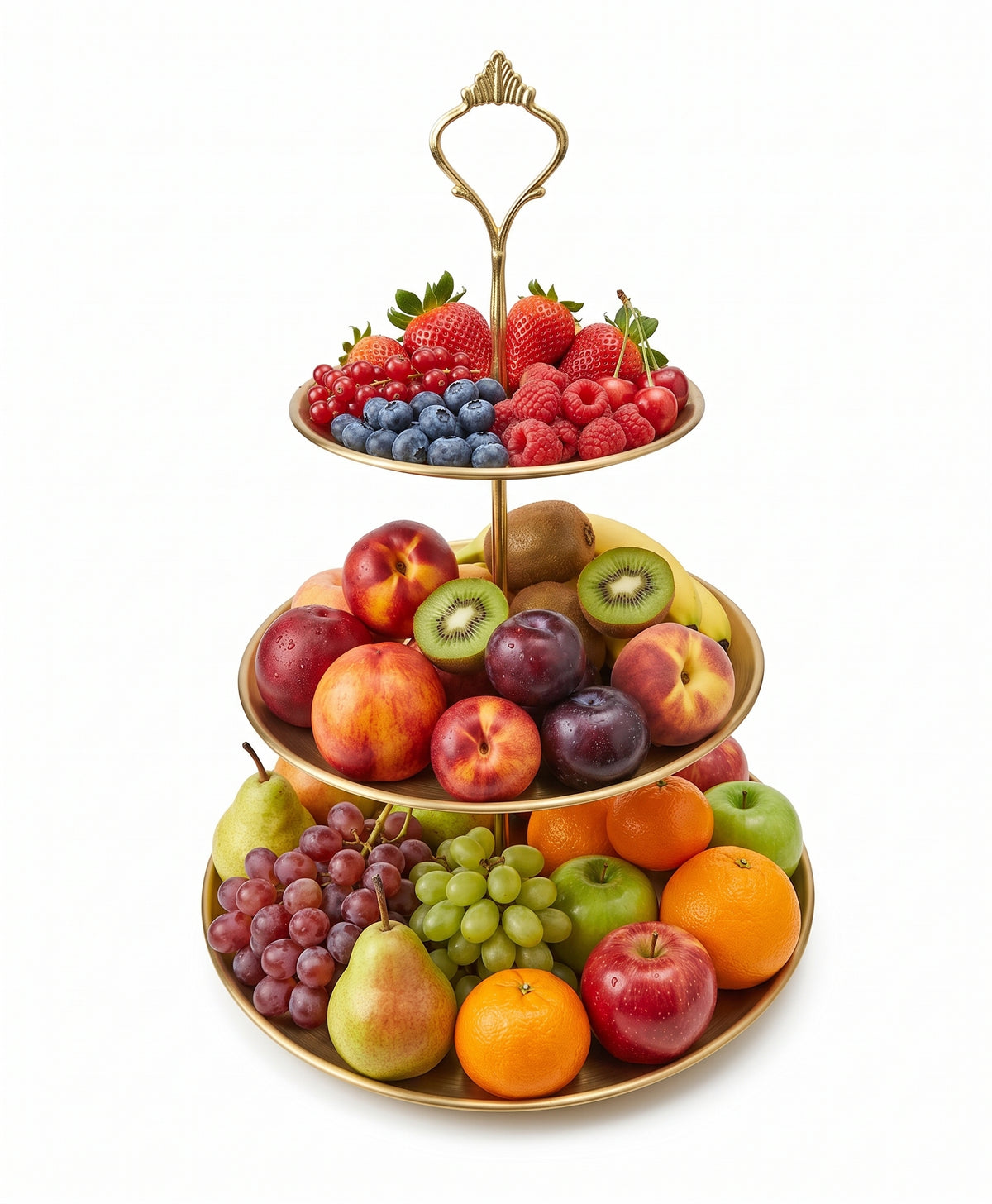 PORTA FRUTAS DE LUXO - 2 ANDARES | DOURADO ACETINADO