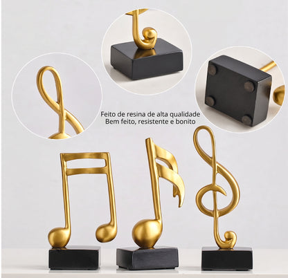 KIT NOTAS MUSICAIS DECORTIVAS GOLDEN MELODY – EDIÇÃO DE LUXO