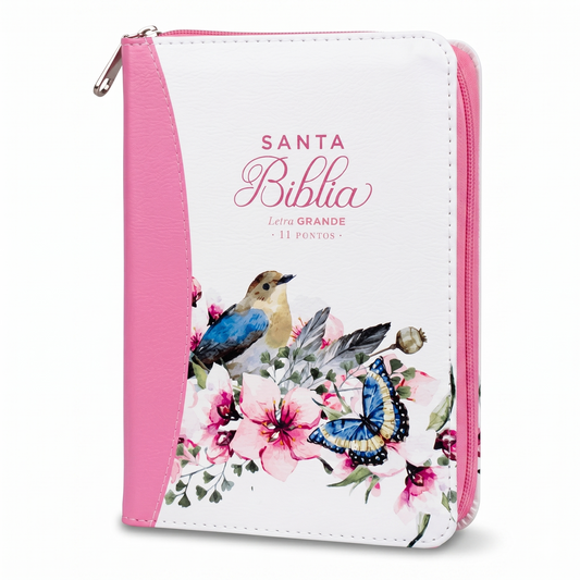 BÍBLIA RVR 1960 COLEÇÃO FANTASIA – EDIÇÃO ESPECIAL FLORES AZUIS COM ZÍPER