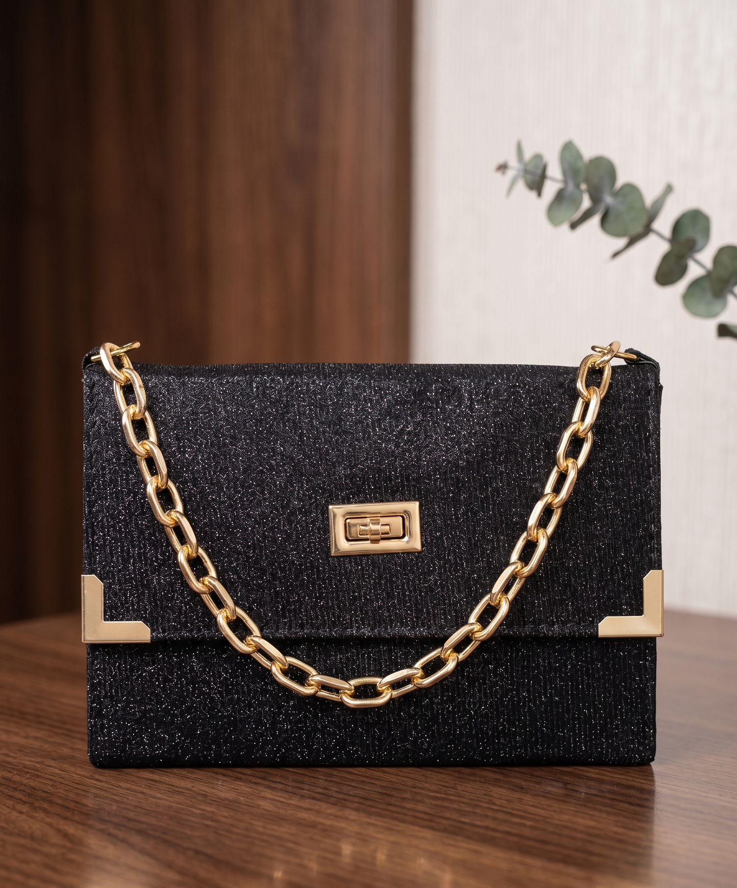 BÍBLIA TIPO BOLSA GLITTER PRECIOSA - PRETO