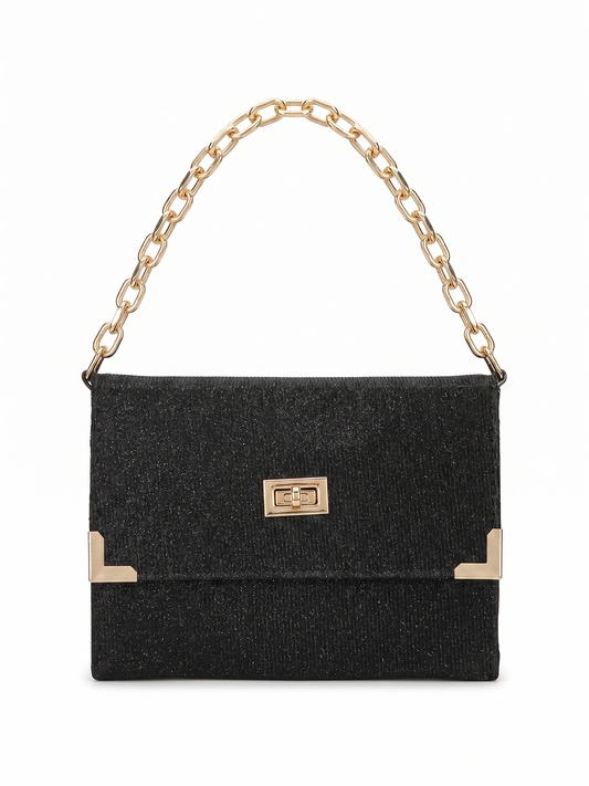 BÍBLIA TIPO BOLSA GLITTER PRECIOSA - PRETO