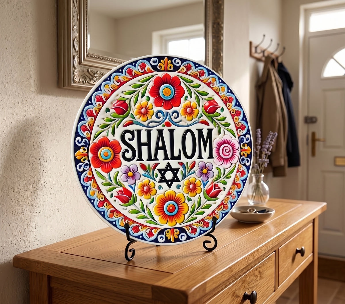 PLACA DECORATIVA SHALOM  (20 X 20 CM)