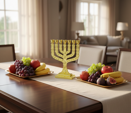 CANDELABRO MENORÁ DOURADO 7 BRAÇOS