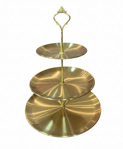 PORTA FRUTAS DE LUXO - 3 ANDARES | DOURADO ACETINADO