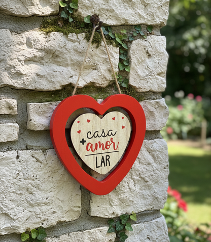 PLACA DECORATIVA CORAÇÃO | CASA + AMOR = LAR