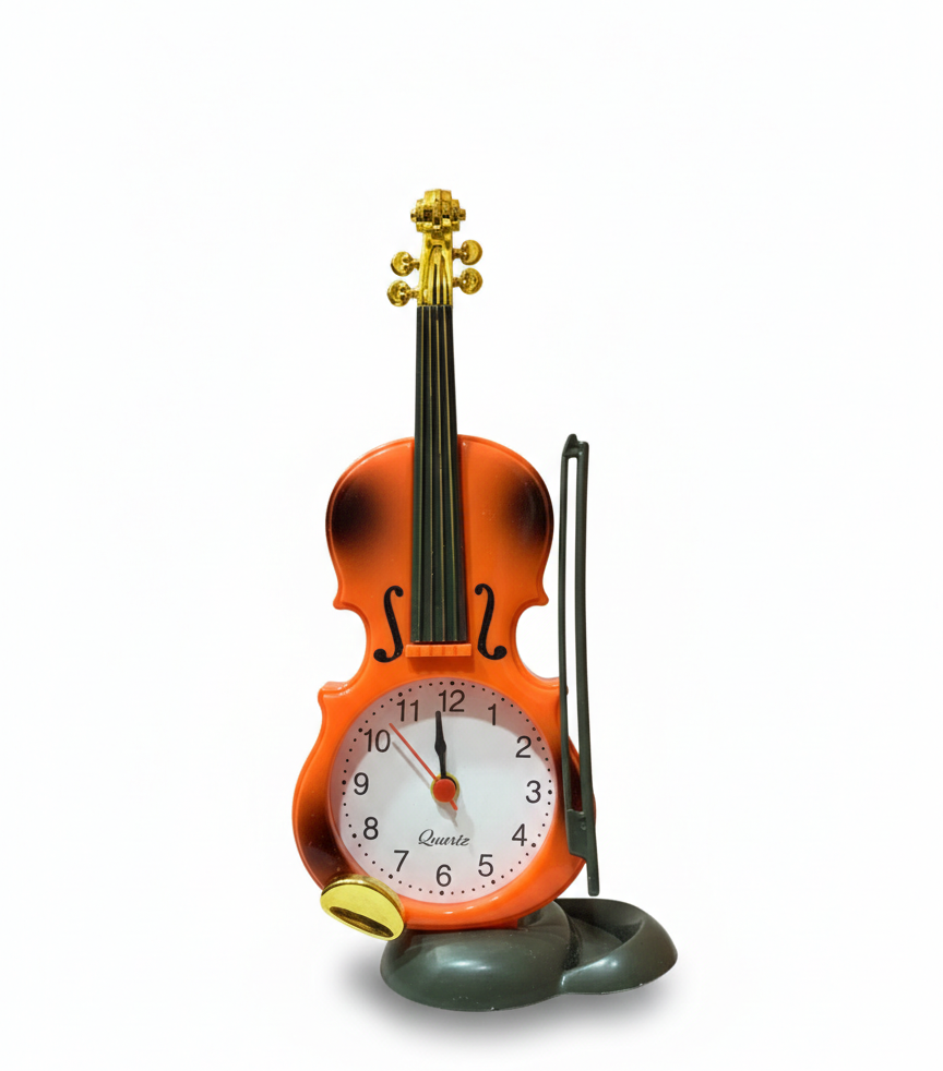 RELÓGIO DESPERTADOR EM FORMATO DE VIOLINO