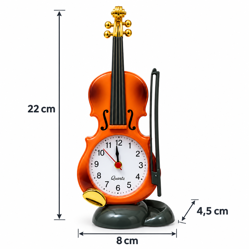 RELÓGIO DESPERTADOR VIOLINO CASTANHO